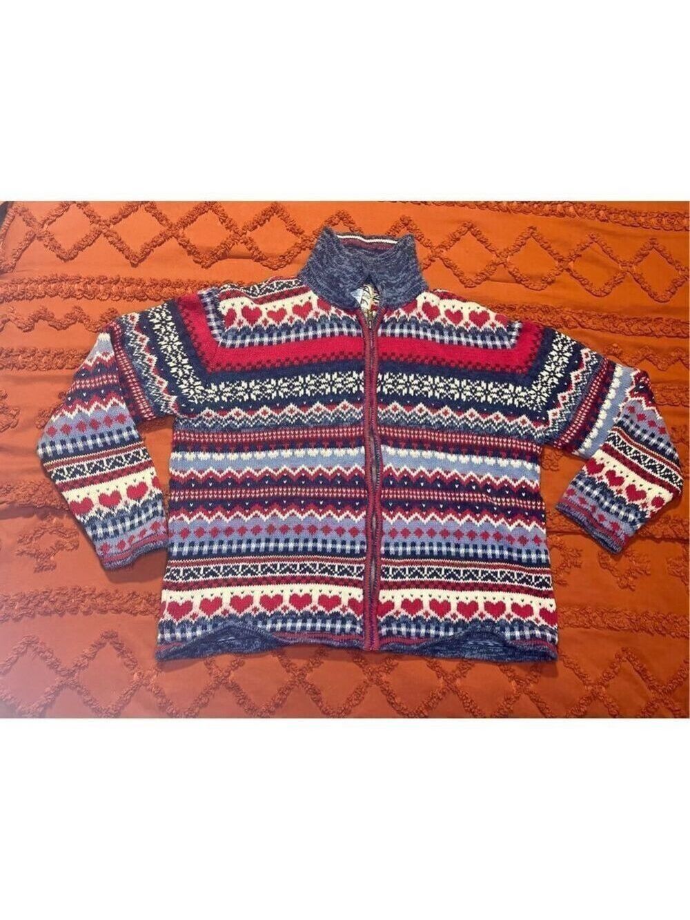 Heirloom  Collectibles sweater. Hearts, squares and diamonds. Size medium. - Picture 3 of 16